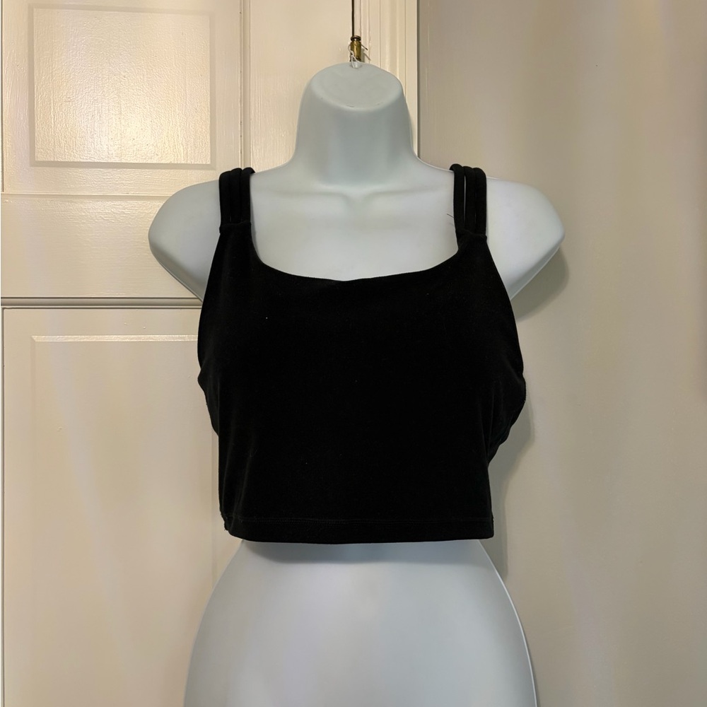 Black Cropped Tank Top with Wide Straps - Classic Everyday Crop